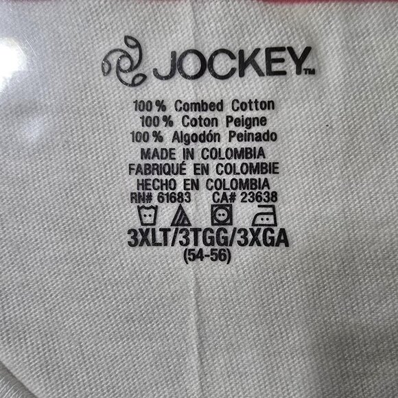 NWT JOCKEY (3XL) 2 Pack Classic Tall Man Crew Neck Cotton White T-Shirt - Picture 3 of 3